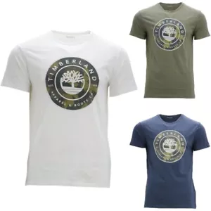 Timberland Mens Printed T Shirts Crew Neck Summer Top Short Sleeve Premium Tee - Picture 1 of 24