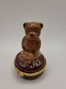 Caja de baratijas Sivestri oso marrón esmaltado - Imagen 1 de 5