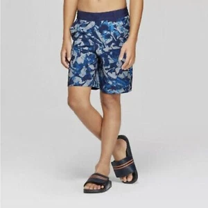 Art Class Swim Board Shorts Boys Blue Splatter Waist Adjuster 4 Pockets Size 16 - Picture 1 of 10