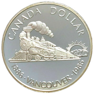 Canada 1986 Transcanadien épreuve train dollar argent !!