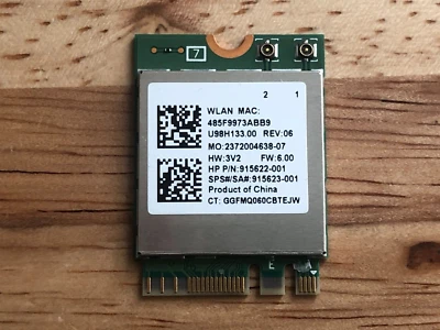 HP Realtek RTL8822BE 802.11 Ac 2x2 WiFi + Bluetooth 4.2 915622-001 - Image 1 of 2