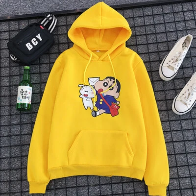Otoño Invierno Plus Terciopelo Suéter Crayón Shin-chan Estudiante Suelto Chaqueta con Capucha Foto 1 de 3