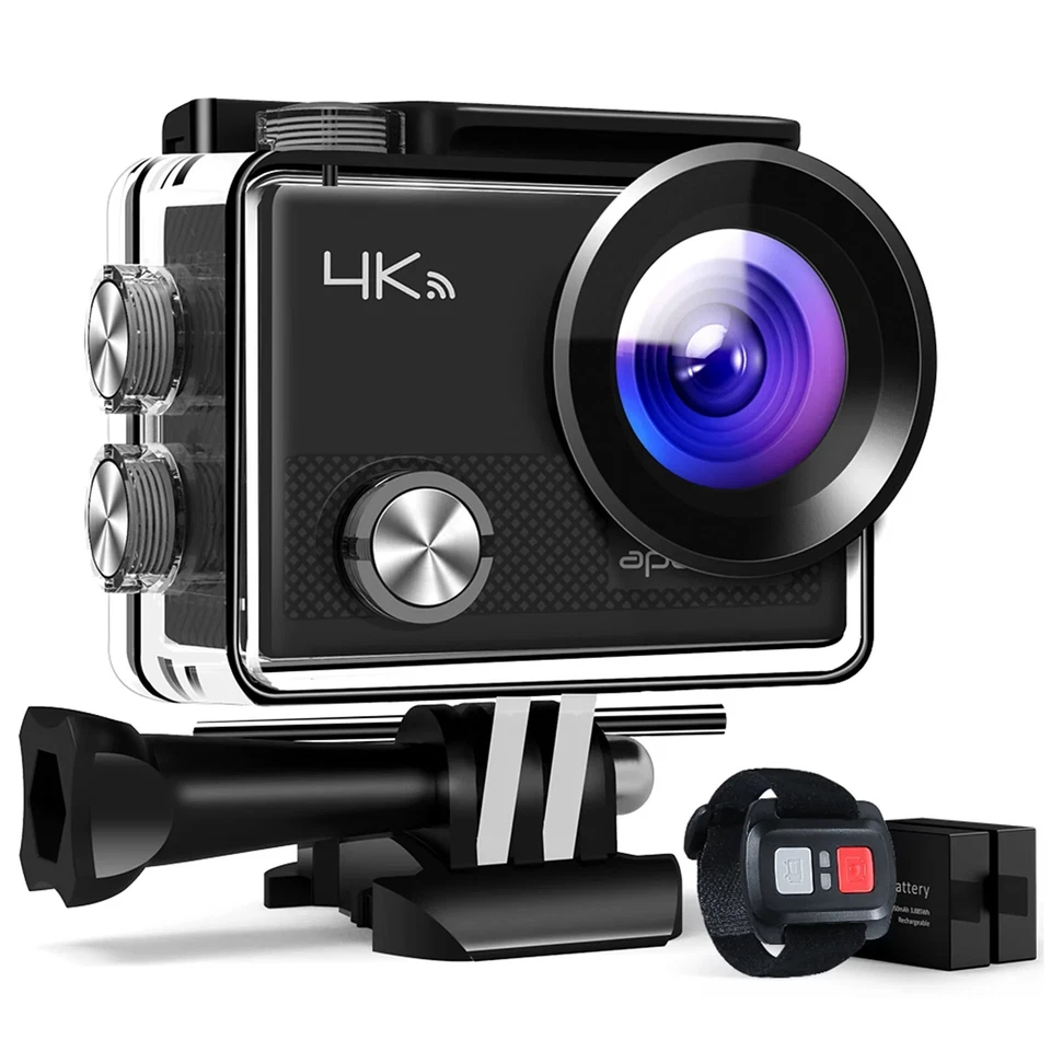 FHD 4K Action Camera 20MP, Built-in WiFi, Remote Control & 20 Accessories Kit - Image 1 of 4