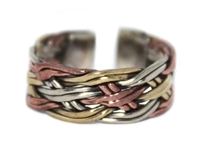Anillo de cobre anillo de curación anillo de yoga anillo ajustable anillo tibetano medicina boho - Imagen 1 de 2
