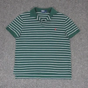 Polo Ralph Lauren Men's Polo Shirt Short Sleeve Green Stripe Large Small Pony - Picture 1 of 7