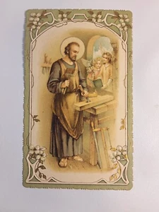Joseph The Carpenter Holy Card circa 1890-1910 - Picture 1 of 1