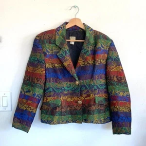 CHAQUETA BLAZER NINIVAH KHOMO MULTICOLOR MUJER VINTAGE TALLA GRANDE - Imagen 1 de 8