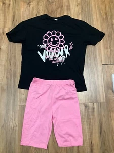 NWT  Shein Kids Black and Pink  Matching set " Future has Infinite Possibilities - Picture 1 of 13