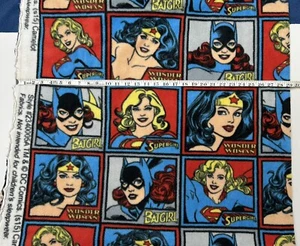 Fleece fabric by the yard - DC Comics Batgirl Supergirl Wonder Woman - 58” Wide - Picture 1 of 2