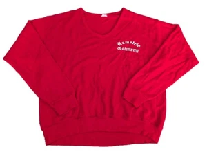 Vtg Ramstein Germany Red V-neck Sweater 60's/70's Unisex Rare VHTF - Picture 1 of 14