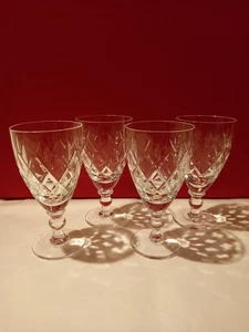Four Webb Corbett Crystal Rolleston Cut Sherry Glasses - Picture 1 of 5