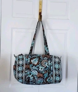 VERA BRADLEY Borsone da Viaggio Grande Floreale JAVA BLUE Weekender, Leggero - Foto 1 di 9