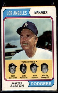 1974 TOPPS WALT ALSTON/TOM LASORDA/JIM GILLIAM/RED ADAMS/MONTY BASGALL LOS