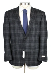 Canali Sport Coat 40 R (50 EU) Mens Charcoal Grey Plaid Wool Blazer NWT $1795 - Picture 1 of 13
