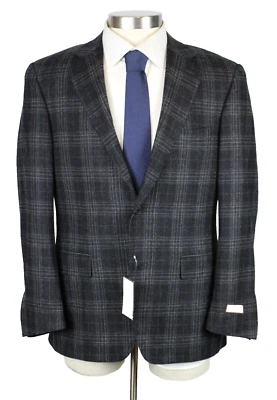 Abrigo deportivo Canali 40 R (50 EU) para hombre gris carbón a cuadros blazer de lana nuevo con etiquetas $1795 Foto 1 de 4