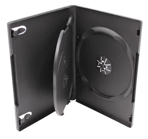 New Standard Black 3-Disc DVD Replacement 14mm Case Premium Movie Storage Shell - Picture 1 of 5