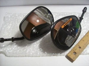 Pair of Mirrors Motorcycle, ATV, RAT BIKE, Mini-Bike, Easy Mount, Black, NOS - Bild 1 von 5