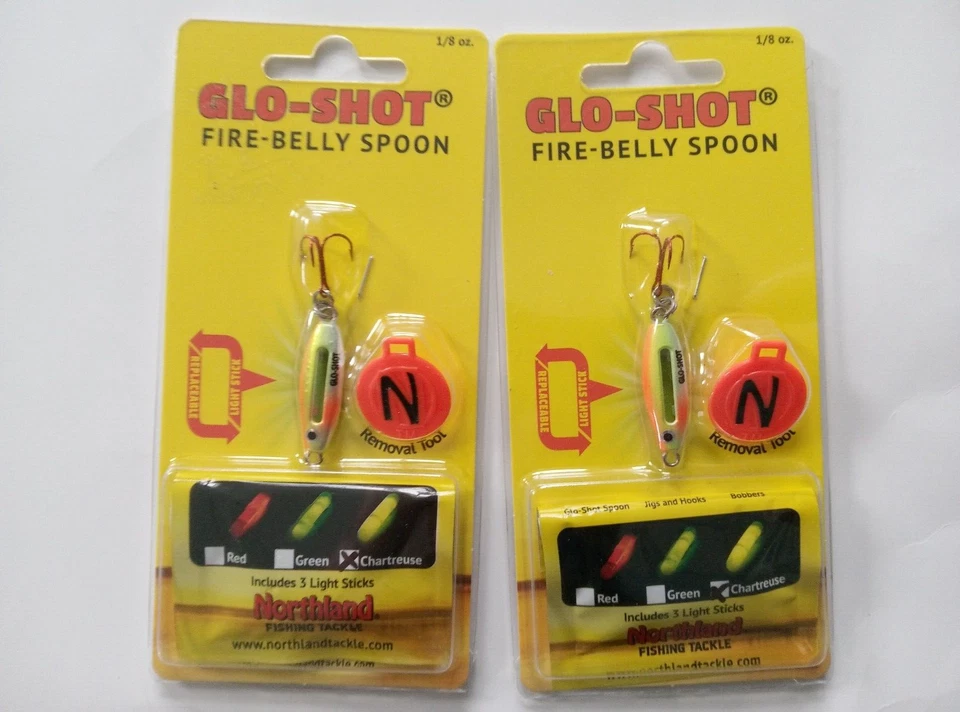 Cuchara Northland Fishing Glo Shot Fire Belly - 1/8 OZ Super Glo Chub (Lote de 2) Foto 1 de 1