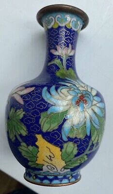 Chinese Oriental Cloisonne Vase Blue • 8.99£