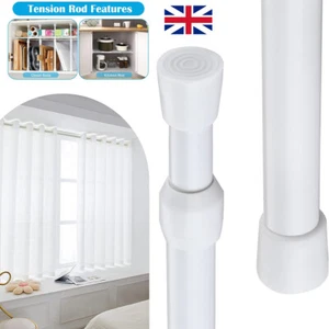 Telescopic Net Voile Tension Curtain Rail Pole Rod Rods Extendable Spring Loaded - Picture 1 of 19