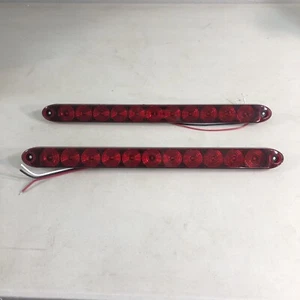 LED Truck Trailer RV Tail Break Light Bar 15" Surface Mount Red Stop 2 Pcs. - Picture 1 of 3