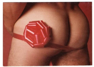 Baby, Take A Bow TNT Designs Inc. 1980' NYCNY Male Butt with Bow blank 5x7 card - Picture 1 of 3