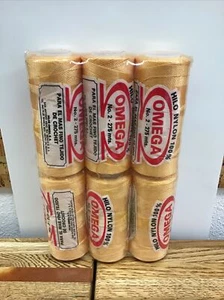 6 Cone Skeins OMEGA 100% Hilo Nylon Thread - ORANGE  - No. 2 - 300 Yards - NN7.H - Picture 1 of 3