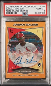 2023 Topps Brooklyn Collection Jordan Walker Rookie RC Auto Orange /20 PSA 10 - Picture 1 of 2