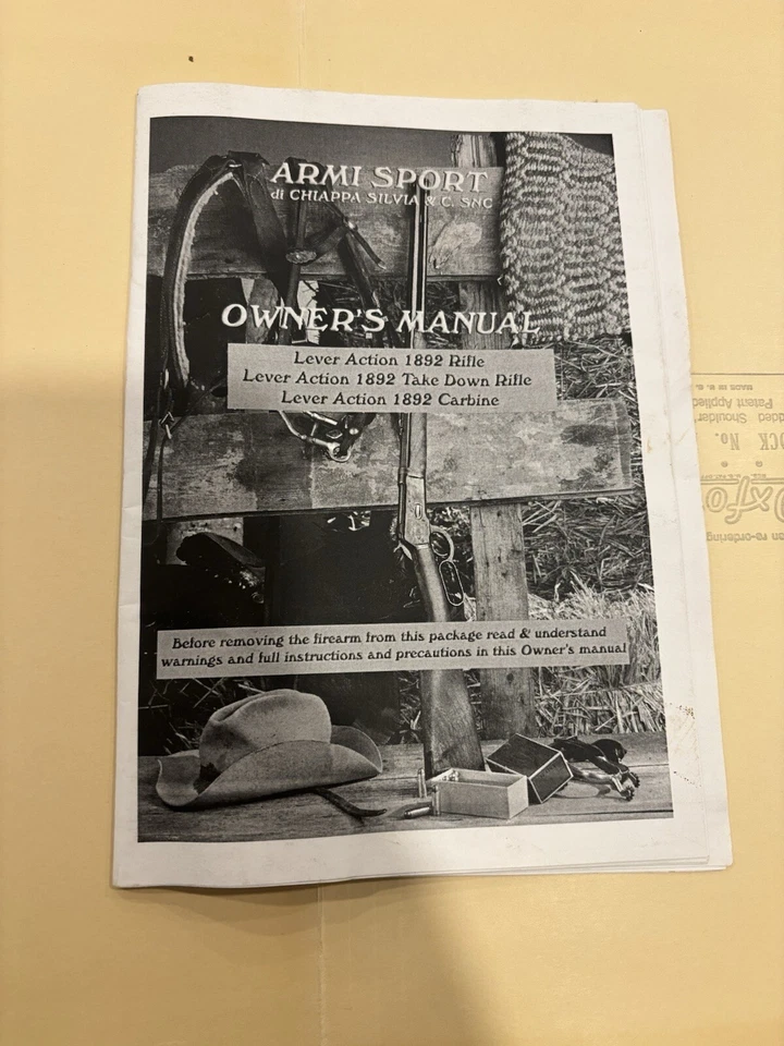 Manual del propietario Chiappa 1892 Foto 1 de 1