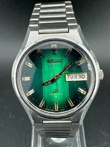 1974 Seiko Lordmatic Mens Automatic Day Date Eng/Kanji Green Dial 37mm 5606-7350 - Picture 1 of 13