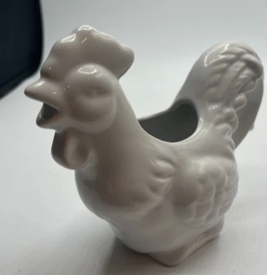 Ceramic Glossy White Rooster Chicken Creamer Farmhouse Decor 5" Home Essentials - Image 1 of 4