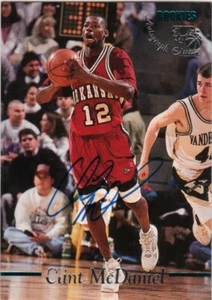 1995 Clint McDaniel Basketball Rookies Edition Auto Card Arkansas Razorbacks - Picture 1 of 2