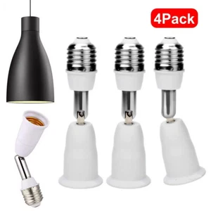 4 Pack 4.5 Inch Extension Adjustable Vertical 90° E26/E27 Light Socket Extender - Picture 1 of 12