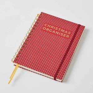ORGANIZADOR DE NAVIDAD CUADERNO DIARIO lista de tarjetas de regalo planificador libro diario rojo - Imagen 1 de 3