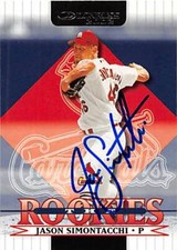 Jason Simontacchi autographed Baseball Card 2002 Donruss The Rookies #3