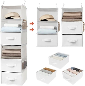 6-Shelf Hanging Organizer for Closet, Separable to 2 Pack 3-Shelf Hanging Shelve - Picture 1 of 11