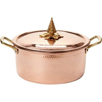 Cazuela RUFFONI 4,5 QT con tapa de árbol de Navidad, cobre forrado de estaño - UTA2212XC Foto 1 de 2
