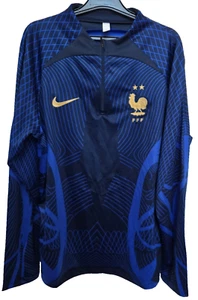 France Football Nike Blue Long Sleeve 3/4 Zip Training Top (XL) - Picture 1 of 3