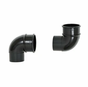 Gutter Swan Neck Down Pipe Rainwater Elbow Bend Set 68mm Black for Drain Pipe - Picture 1 of 3