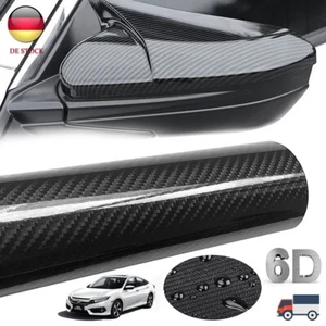 6D Carbon Folie Blasenfrei Autofolie Glanz Schwarz KFZ Klebe Folie 30 x 300cm - Bild 1 von 13