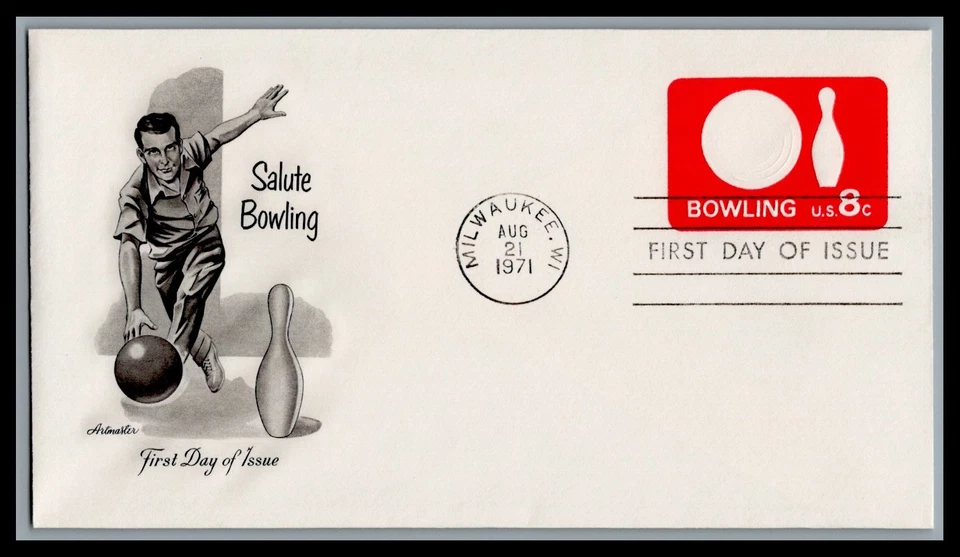 US FDC # U563 8c Stationary Envelope, Bowling  Artmaster  1971, 9M460 - Image 1 of 1