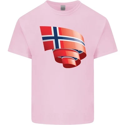 Curled Norway Flag Norwegian Day Football Kids T-Shirt Childrens - Image 1 of 4