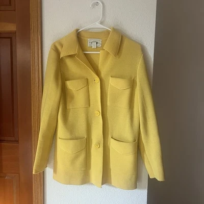 Blazer Chaqueta Vintage DORCE 100% Lana Amarillo Hecho en Gran Bretaña Hong Kong M Foto 1 de 4