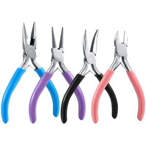 4Pcs Pliers Jewelry Making Tool Kit set - Needle Nose - Long Nose - Wire Cutter - Picture 1 of 8