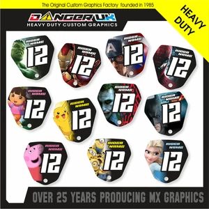 REVVI 12 - 16 INCH PLUS CUSTOM FRONT NUMBER BOARD GRAPHIC STICKER DECAL - Picture 1 of 15
