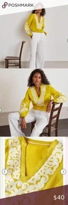 BODEN Leonie Linen BLOUSE YELLOW SIZE UK 8 W0701 BRAND NEW SAMPLE T12 - Picture 1 of 1