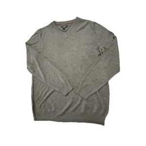 Alfani Pullover Sweater Herren L V-Ausschnitt LS extrafeine Merinowollmischung grau EUC - Bild 1 von 6