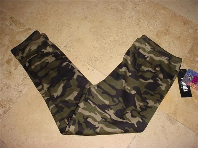 全新带标签 TRENDZ ACTIVE 女士加毛皮衬里迷彩紧身裤迷彩绿色尺寸 2X — 第 1/1 张图片