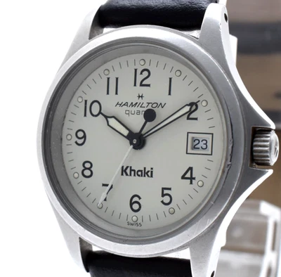 [EXC+5] Reloj para mujer Hamilton caqui 9771 30 mm esfera marfil cuarzo de JAPÓN Foto 1 de 4