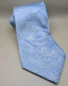 Jones New York Krawatte 100% Seide hellblau Paisleymuster Made in USA Krawatte - Bild 1 von 4
